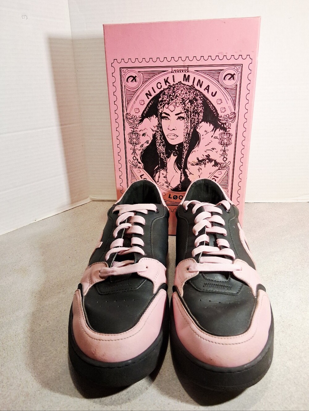 Nicki Minaj LOCI Neo Blk & Pink Sneakers Woman's Sz. 41/9.5
